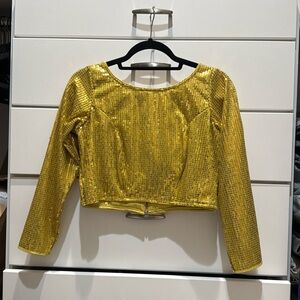 Mustard yellow sequin blouse - NWOT